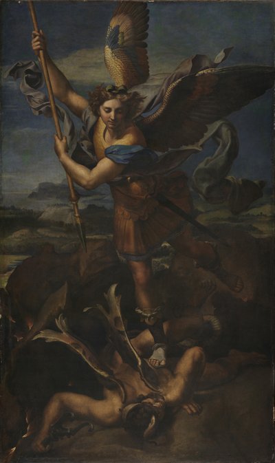 Saint Michael Vanquishing Satan by Raffaello Sanzio Raphael